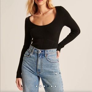 Abercrombie & Fitch corset sweater, black, size small
